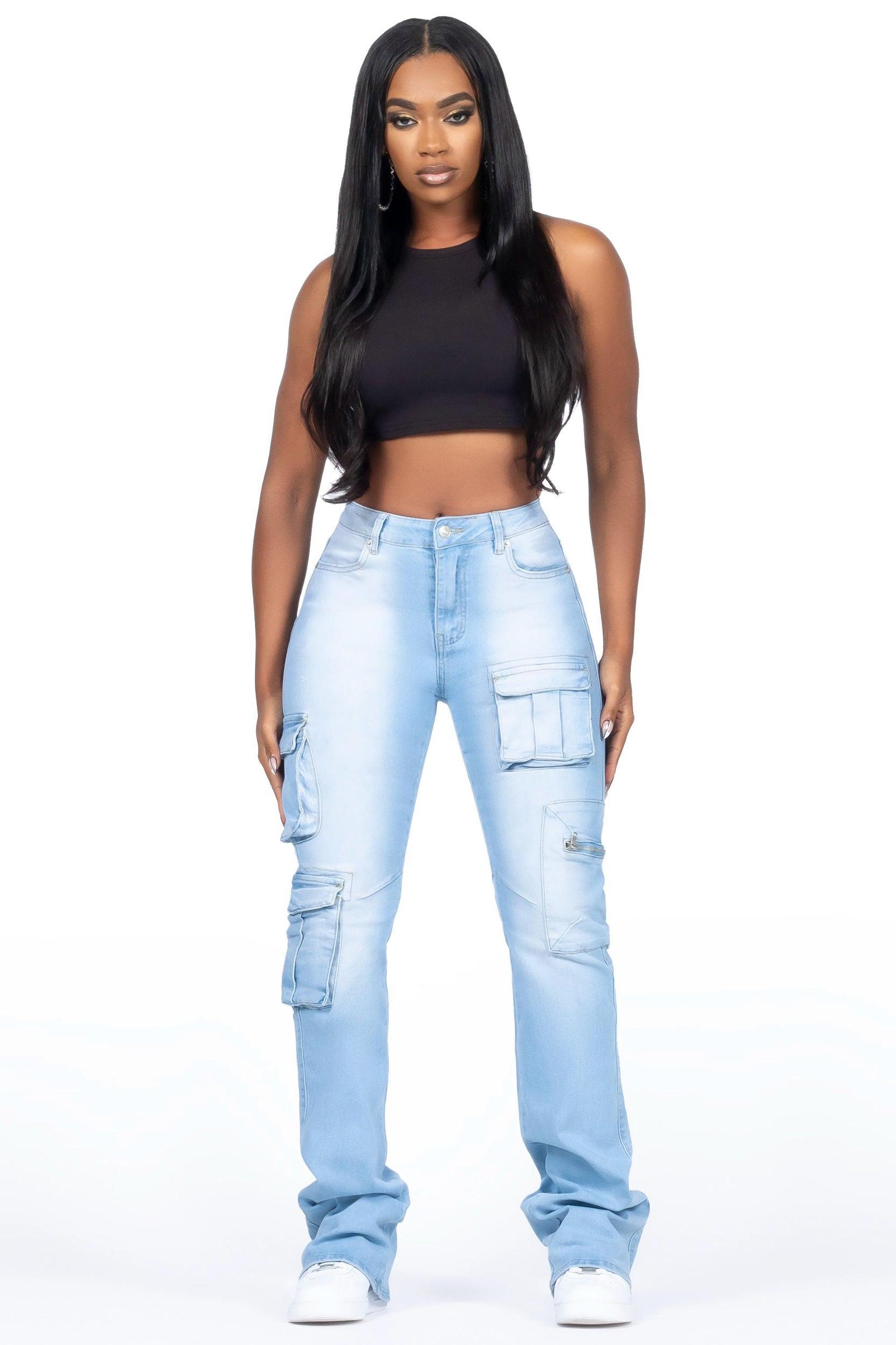 Corrine Light Wash Super Stacked Jean Female Product Image