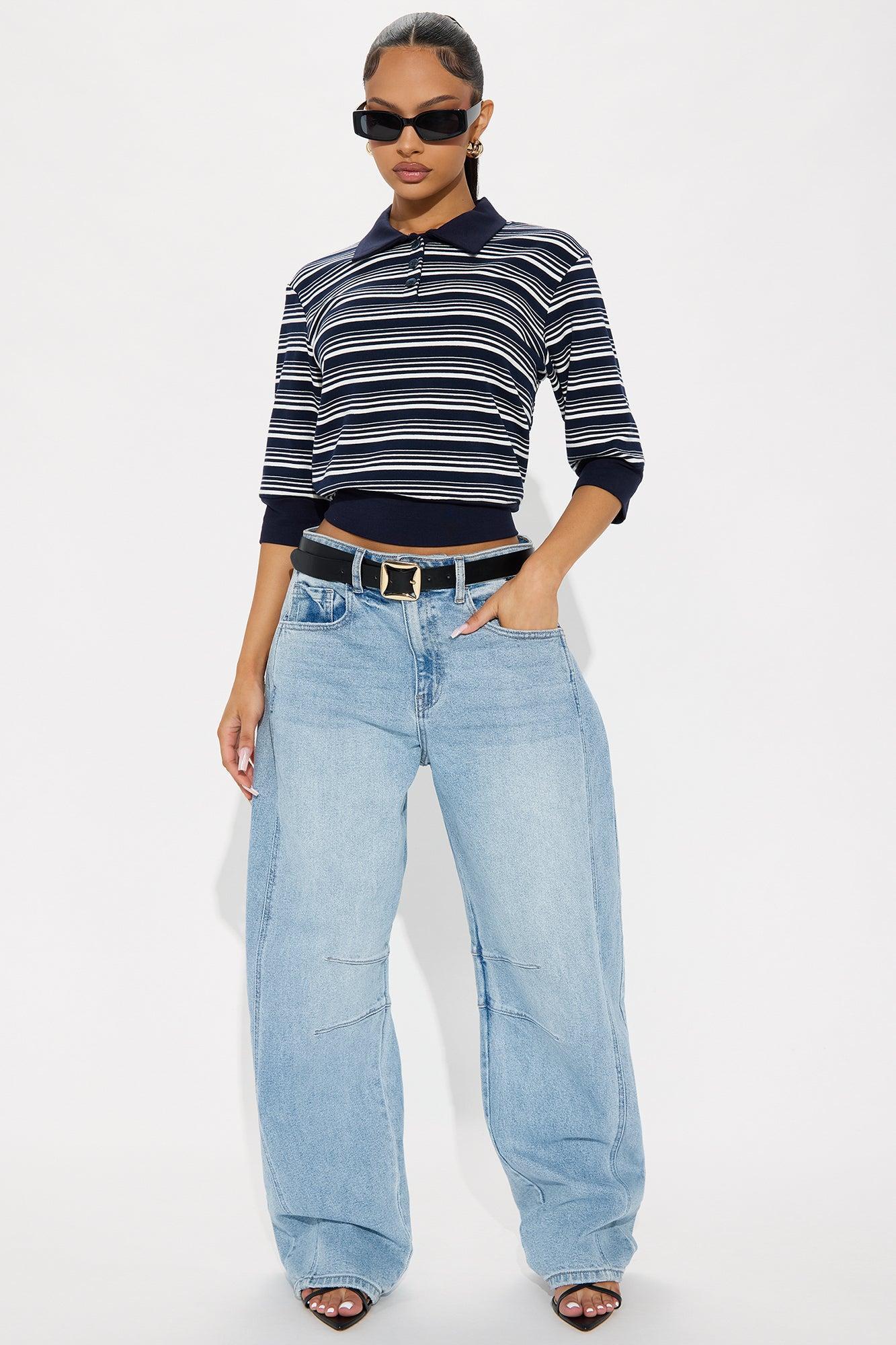 Striped Out Striped Sweater Polo  - Navy/combo Product Image