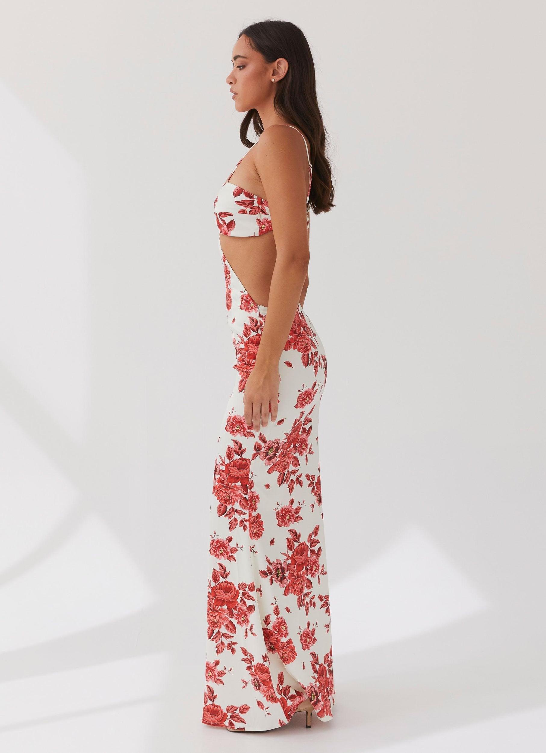 Rosie Satin Maxi Dress - Rosa Floria Product Image