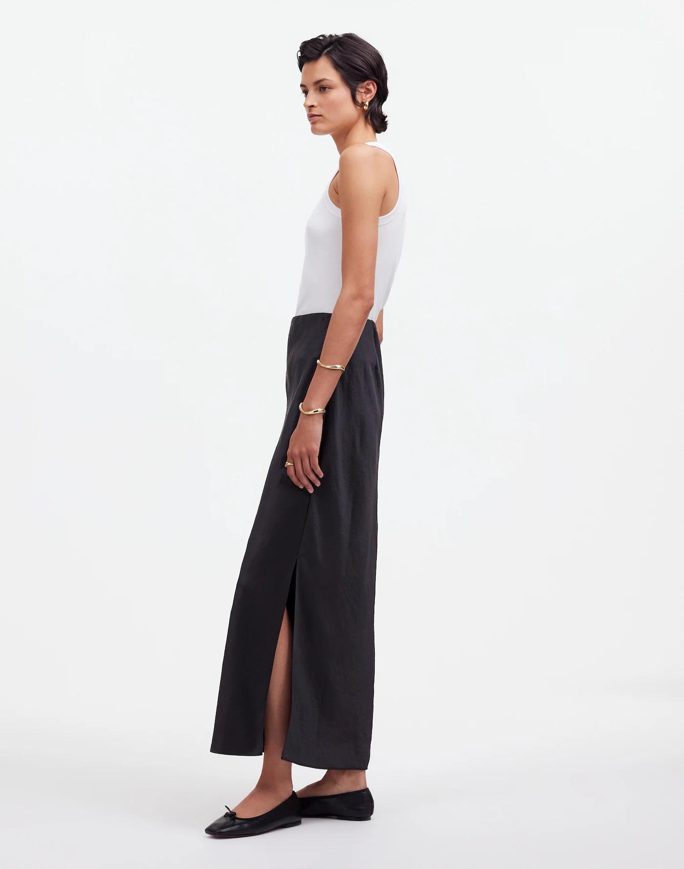 Satin Maxi Slip Skirt Product Image