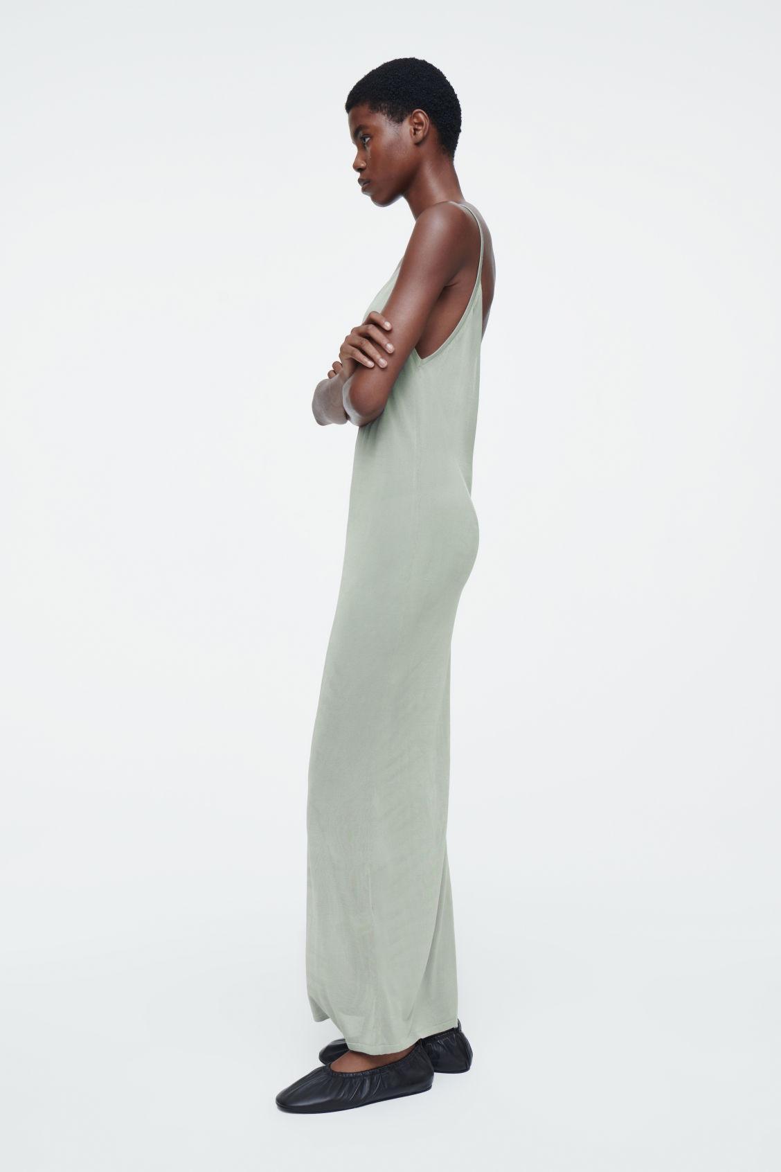 THE SHEER KNITTED SLIP DRESS Product Image