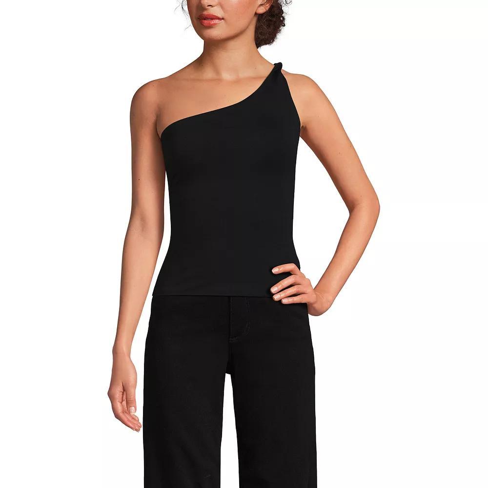 Women's Lands' End Slender One Shoulder Top, Size: XL, Black Product Image