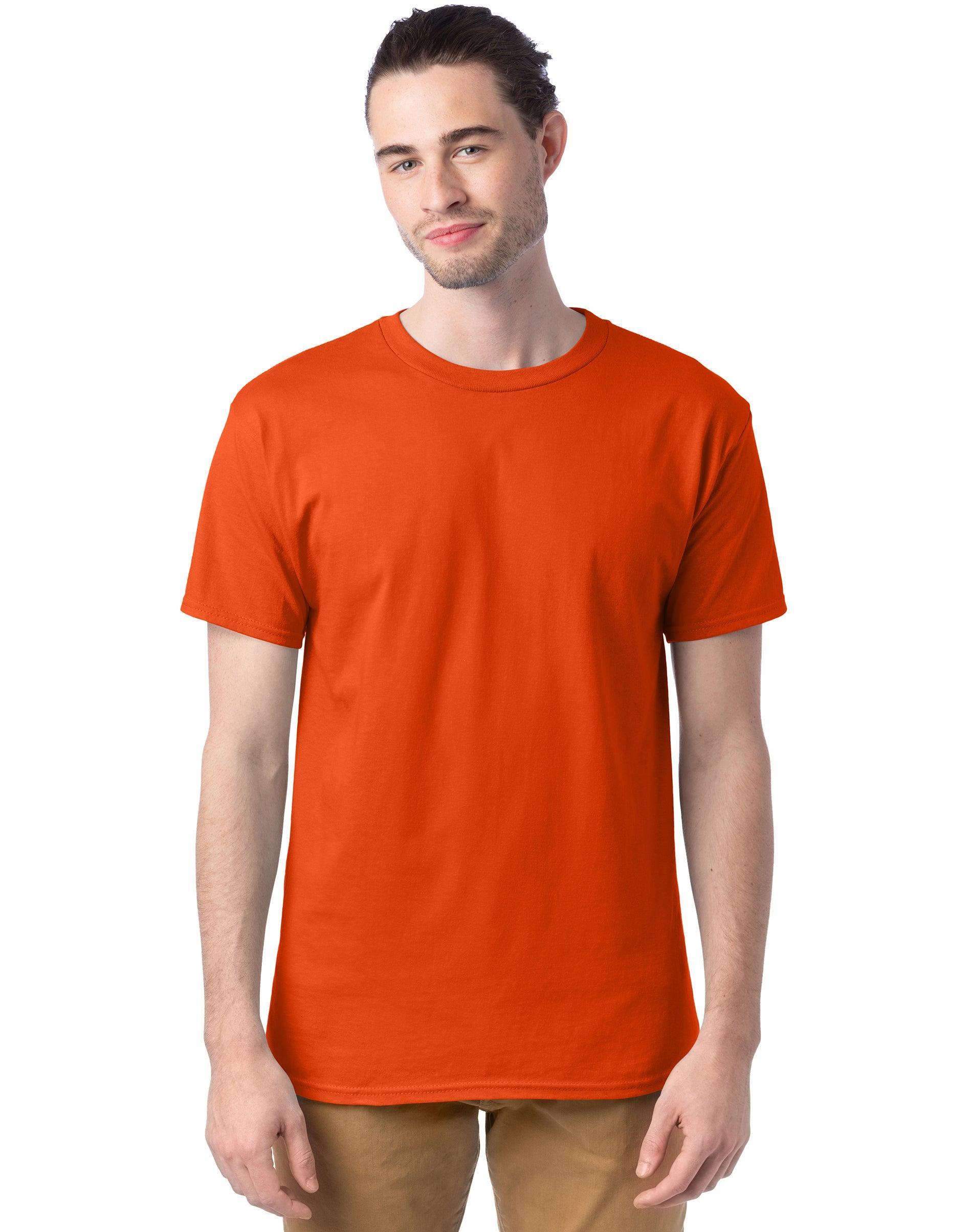 Men's Hanes® Essentials 4-Pack Cotton T-Shirt, Size: XL, Orange Product Image