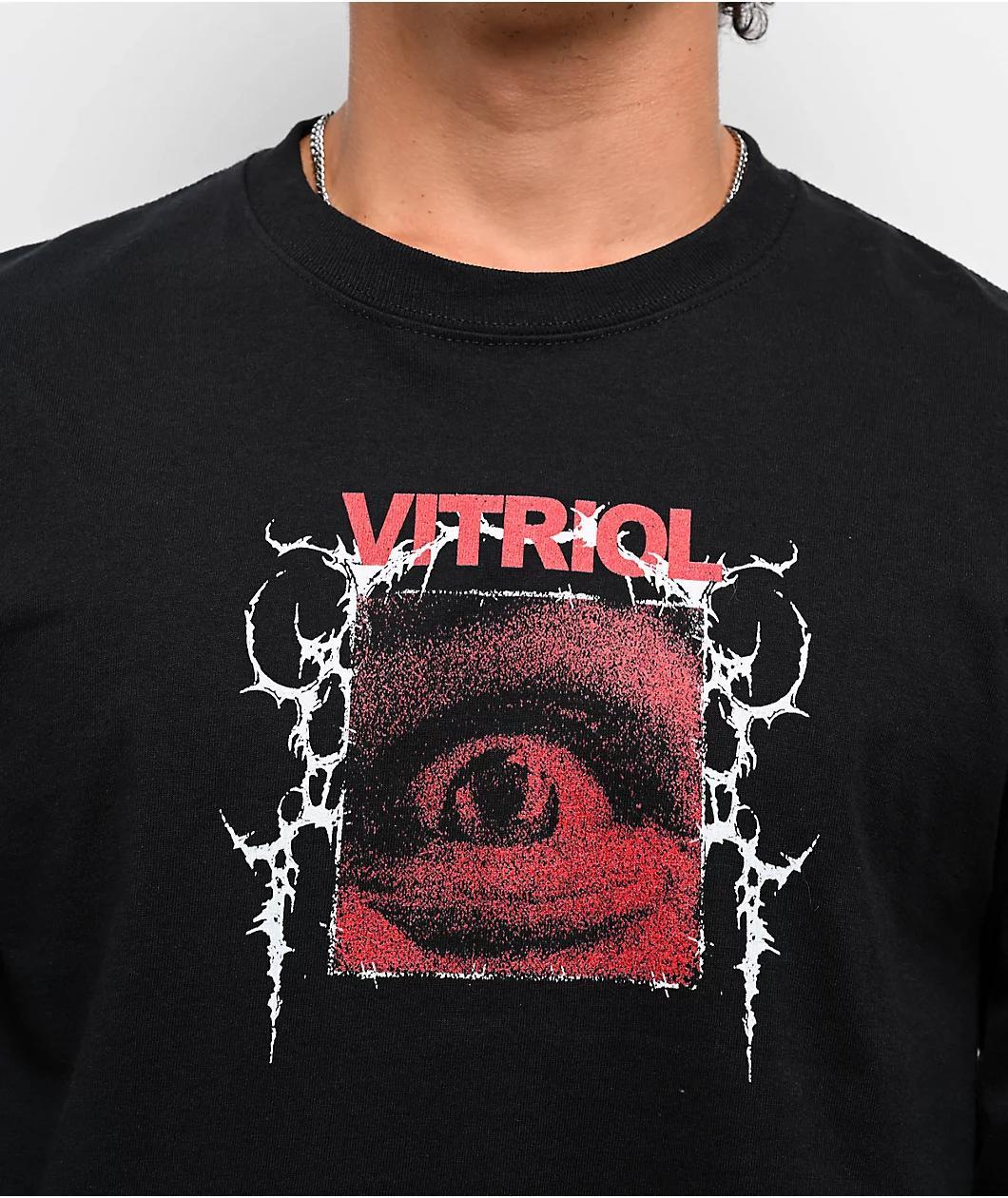 Vitriol Bold Red Black Long Sleeve T-Shirt Product Image