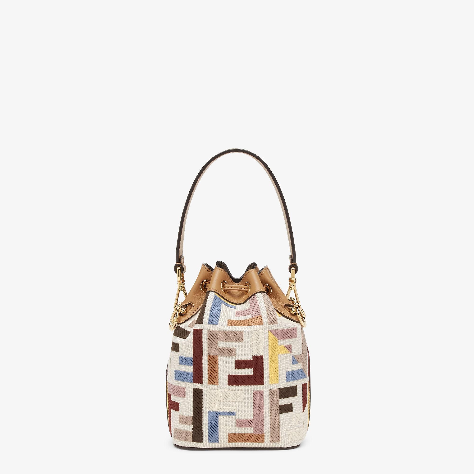 Mon TresorMulticolor canvas mini-bag with FF embroidery Product Image