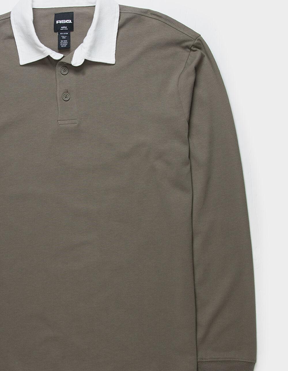 RSQ Mens Solid Rugby Shirt - KHAKI Product Image