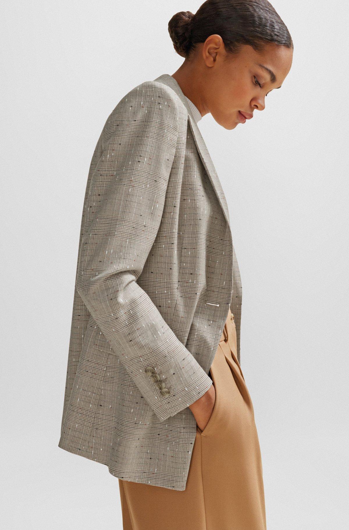 Slim-fit jacket in Italian slub wool-blend twill Product Image