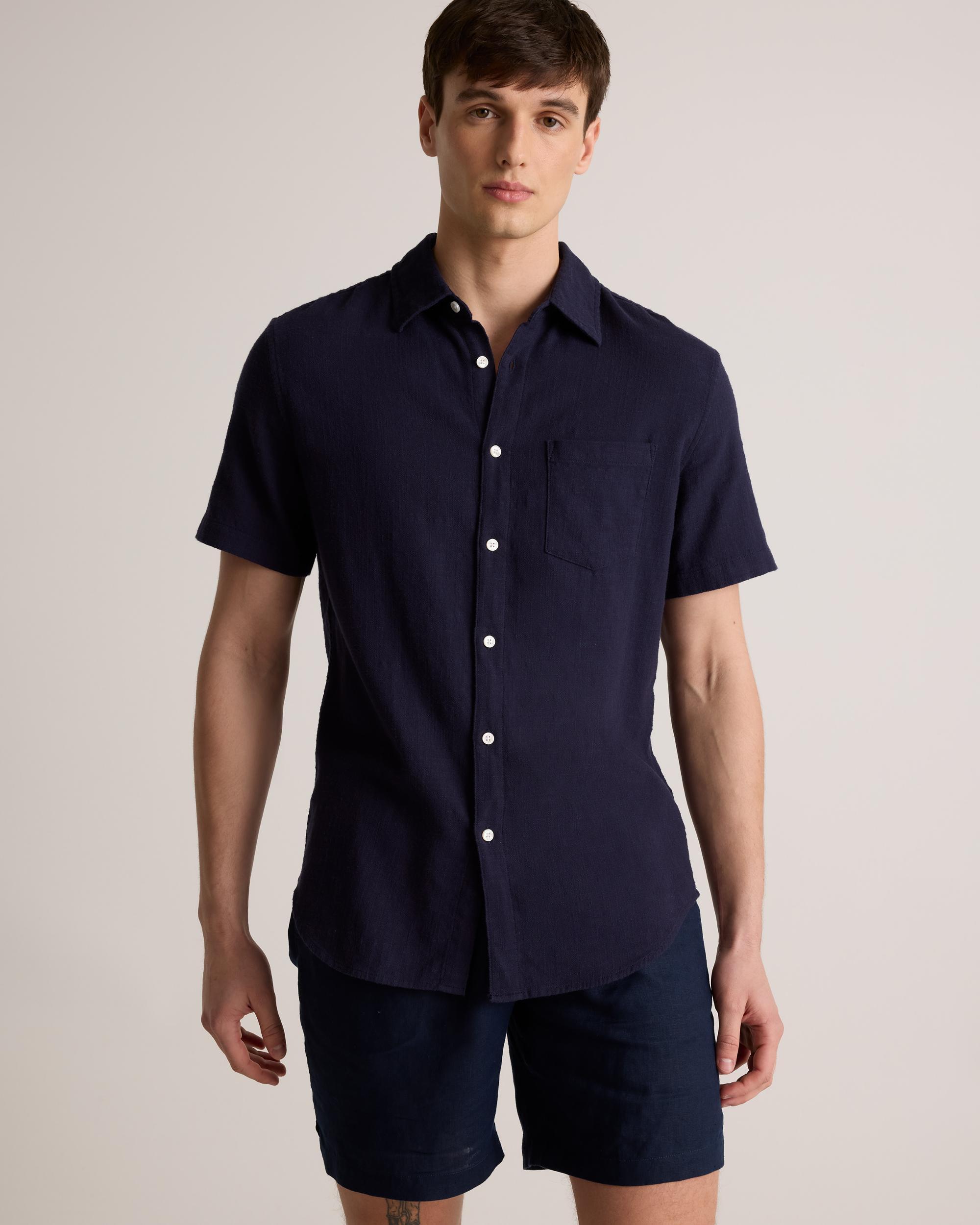 Quince | Men's Stretch Selvage Short Sleeve Shirt Organic Cotton Product Image