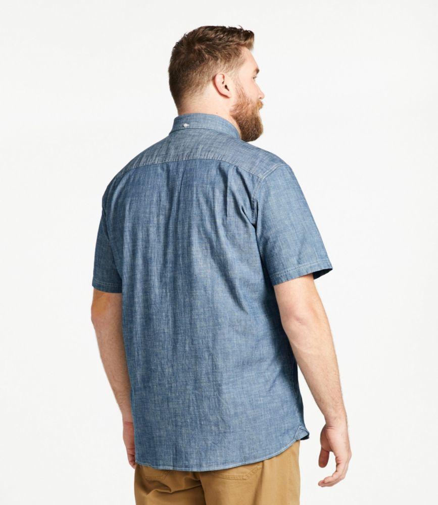 
                            Men's Comfort Stretch® Chambray Shirt, Traditional Untucked Fit, Short-Sleeve
                         Product Image