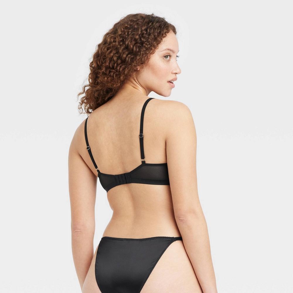 Womens Mesh Unlined Demi Bra - Auden 34DDD: Adjustable Strap, Underwire, Sheer Mesh, Hand Wash, Line Dry Product Image