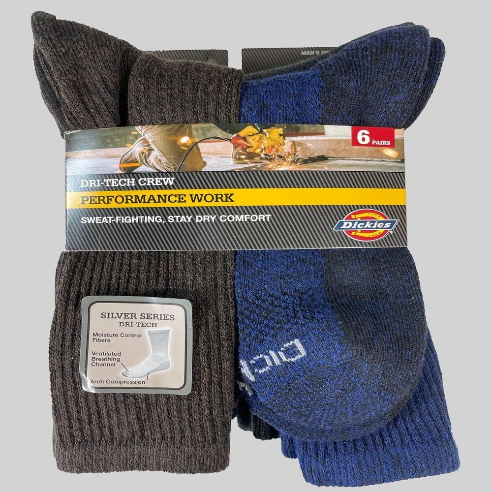 Mens Dickies 6-pack Dri-Tech Comfort Moisture-Control Crew Socks Product Image