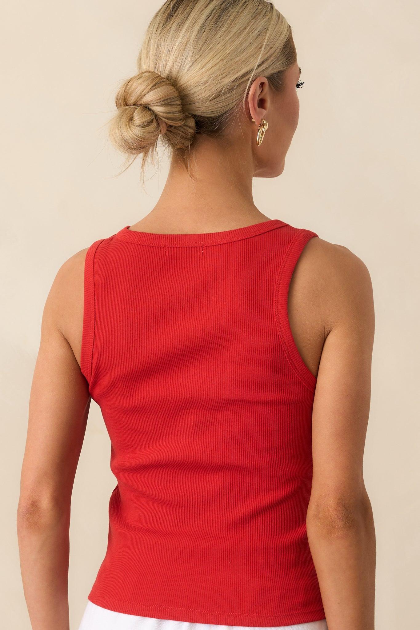 Z Supply Red Cotton Hadley Rib Tank Product Image