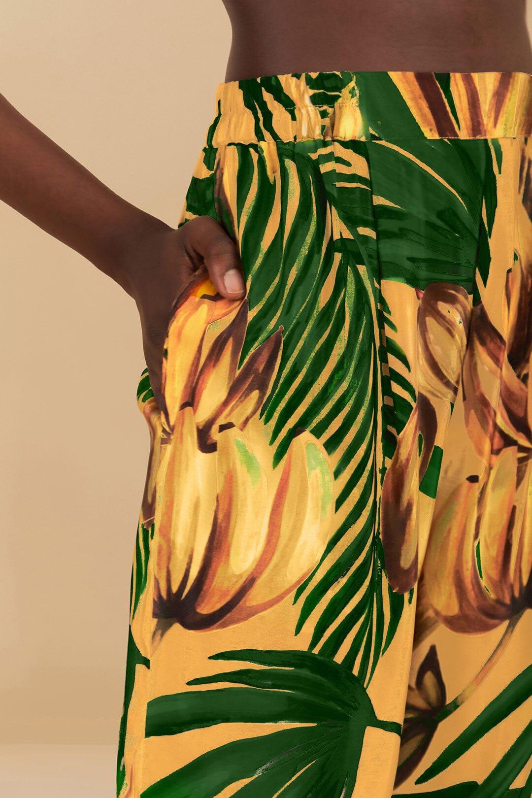 Yellow Bananart Pajama Pants, BANANART YELLOW / L Product Image
