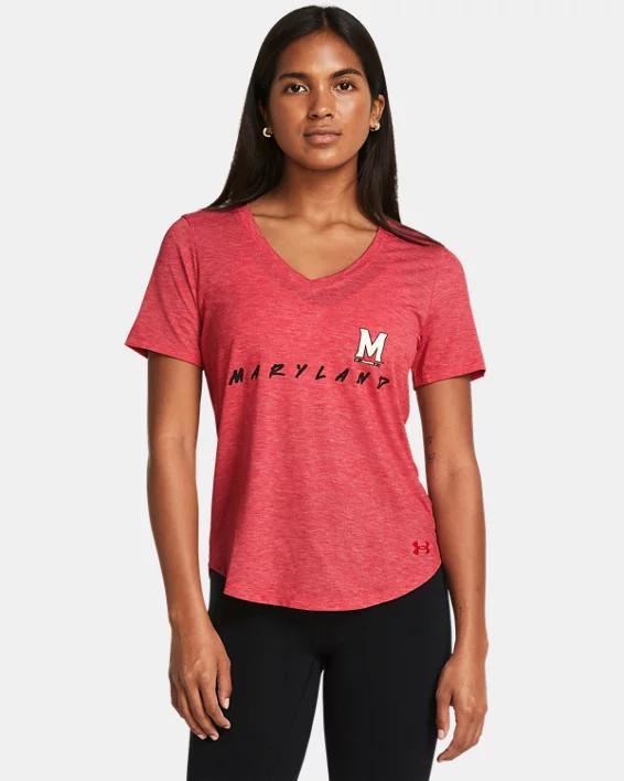 Women's UA Breezy Jersey Collegiate V-Neck T-Shirt Product Image