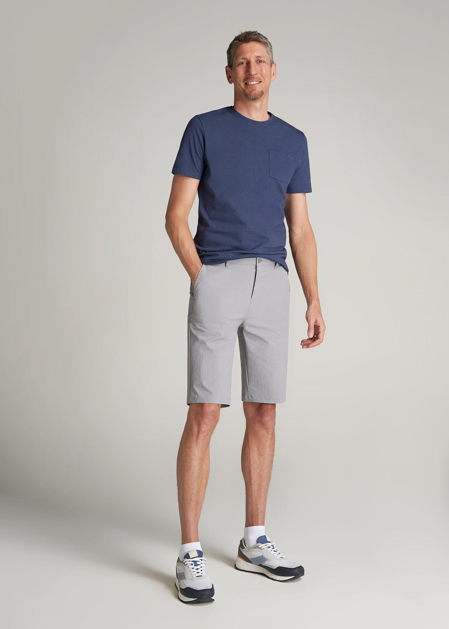 Premium Hybrid Shorts for Tall Men in Night Owl Grey Product Image