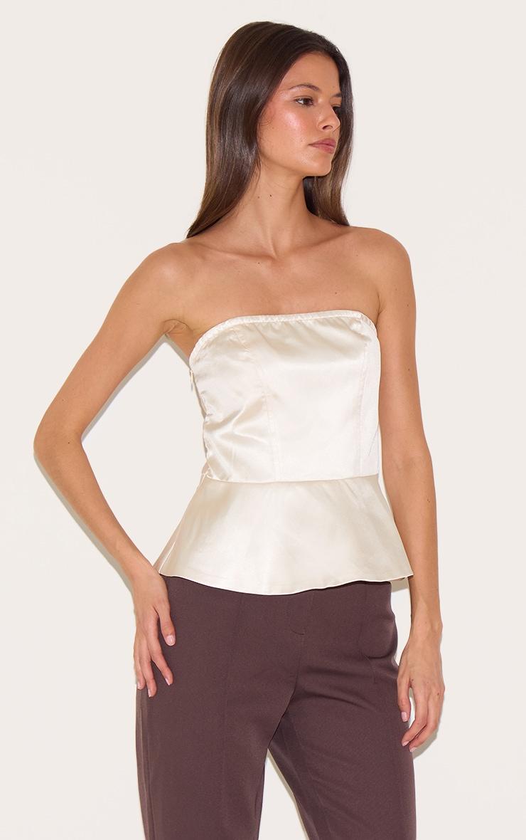 Pearl Satin Peplum Corset Product Image