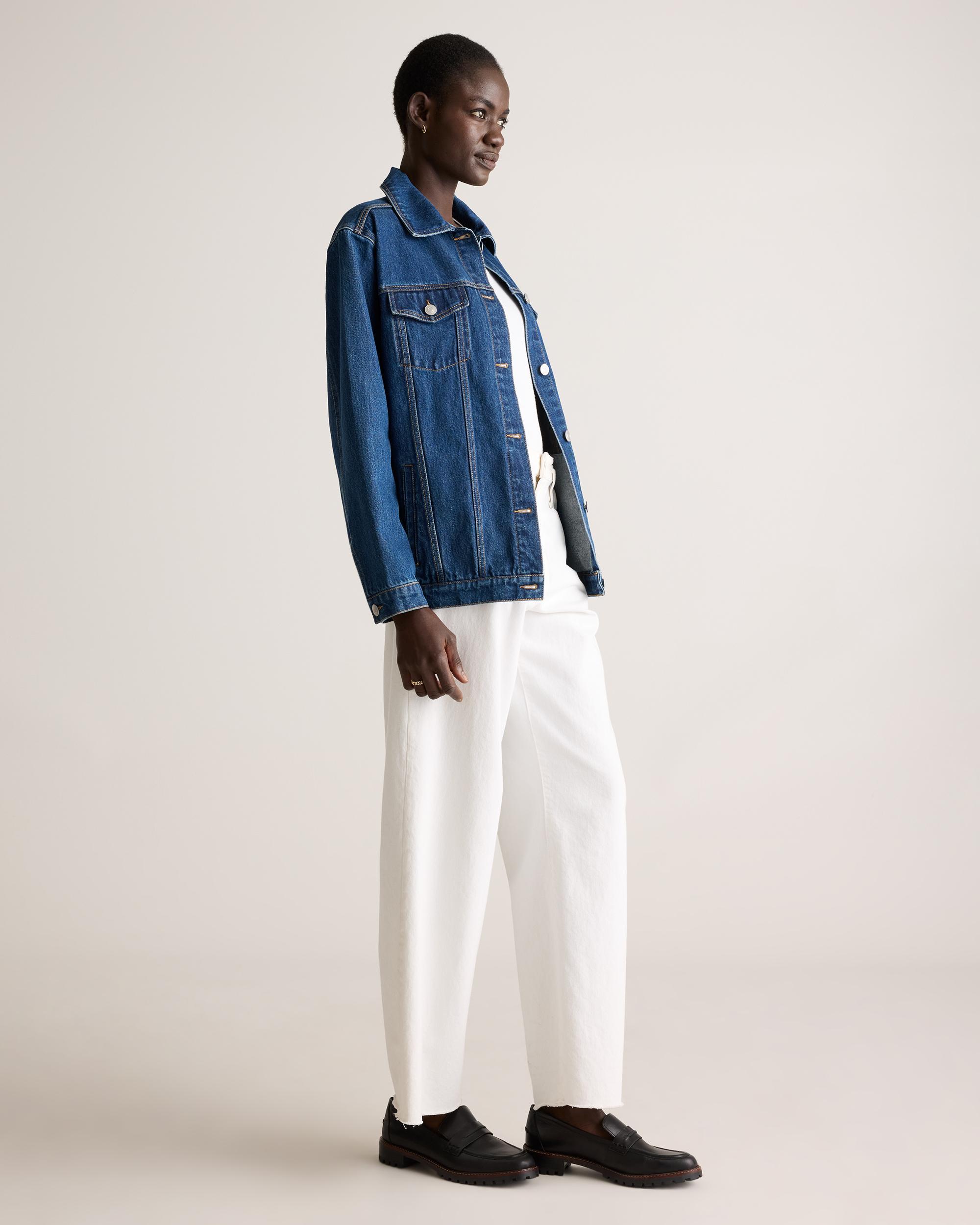 Quince | Women's OverSized Denim Jacket Size XS, Organic Cotton Product Image