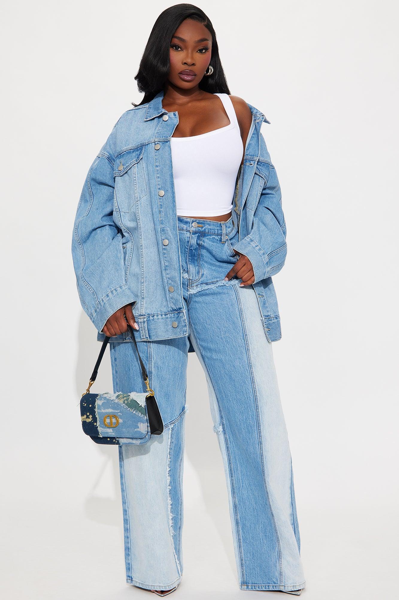 Mon Amour Wide Leg Denim Jeans - Medium Wash Product Image