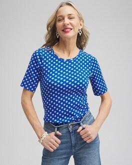 Checkered Everyday Elbow Sleeve Tee Product Image