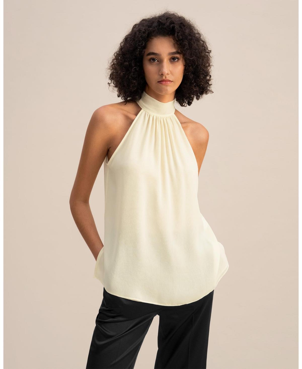 Lilysilk Womens Silk Georgette Halter Neck Top for Women Product Image