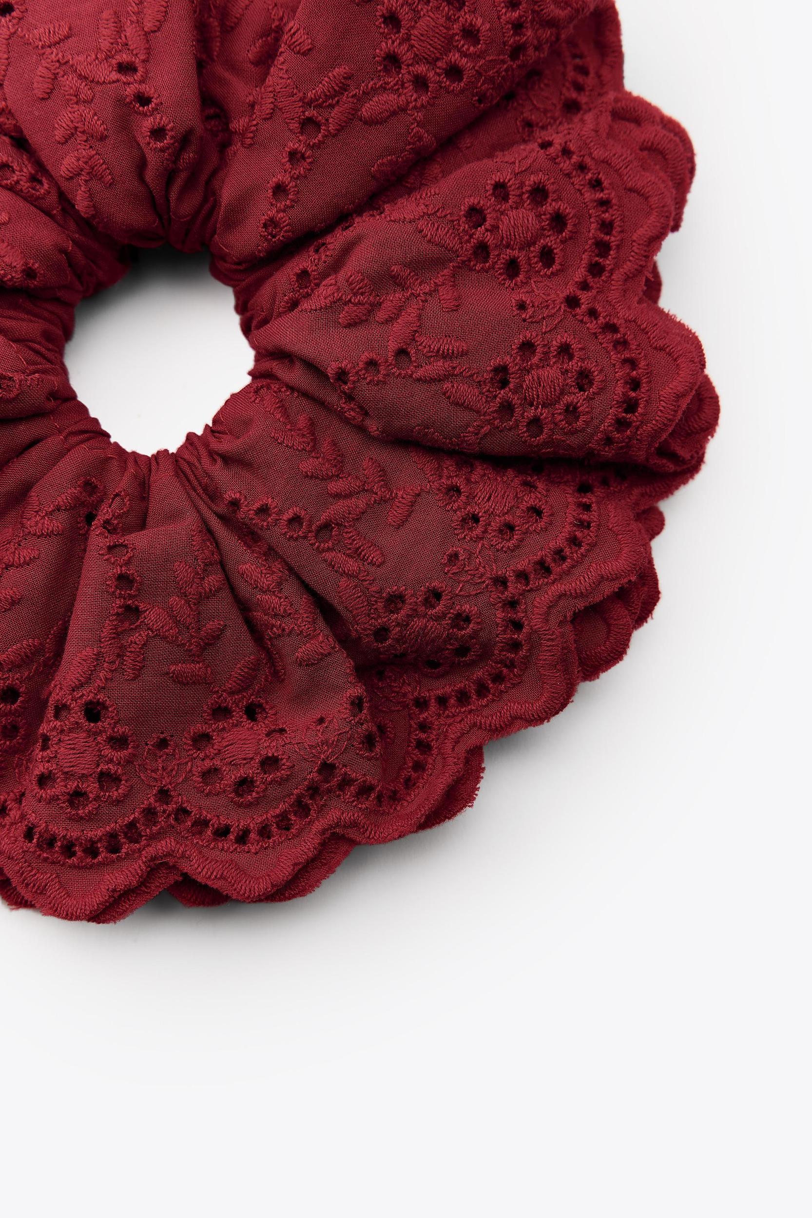 EMBROIDERED OPENWORK SCRUNCHIE Product Image