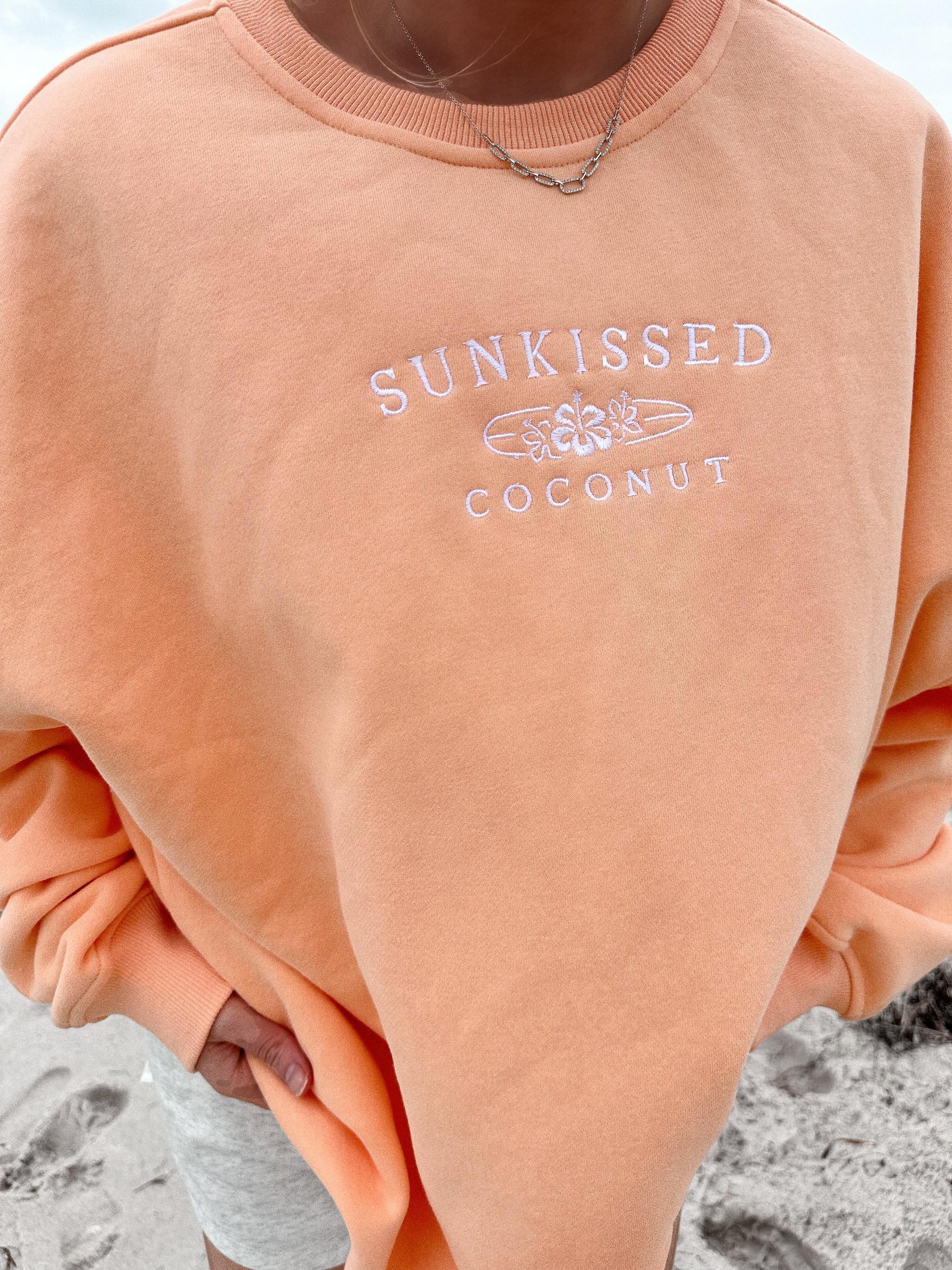 Sherbet Orange Sunkissedcoconut Embroider Sweatshirt Product Image