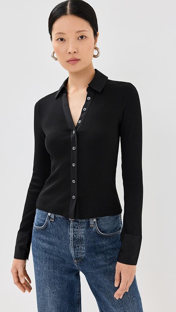 Veronica Beard Jean Scottie Mixed Media Top | Shopbop Product Image