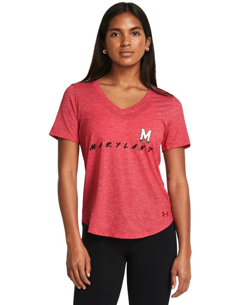 Women's UA Breezy Jersey Collegiate V-Neck T-Shirt Product Image