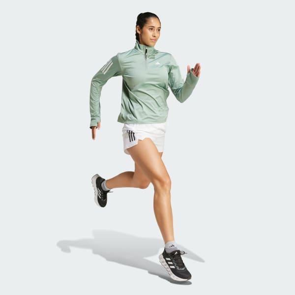 adidas Own the Run Half-Zip Jacket Silver Green M Womens Product Image
