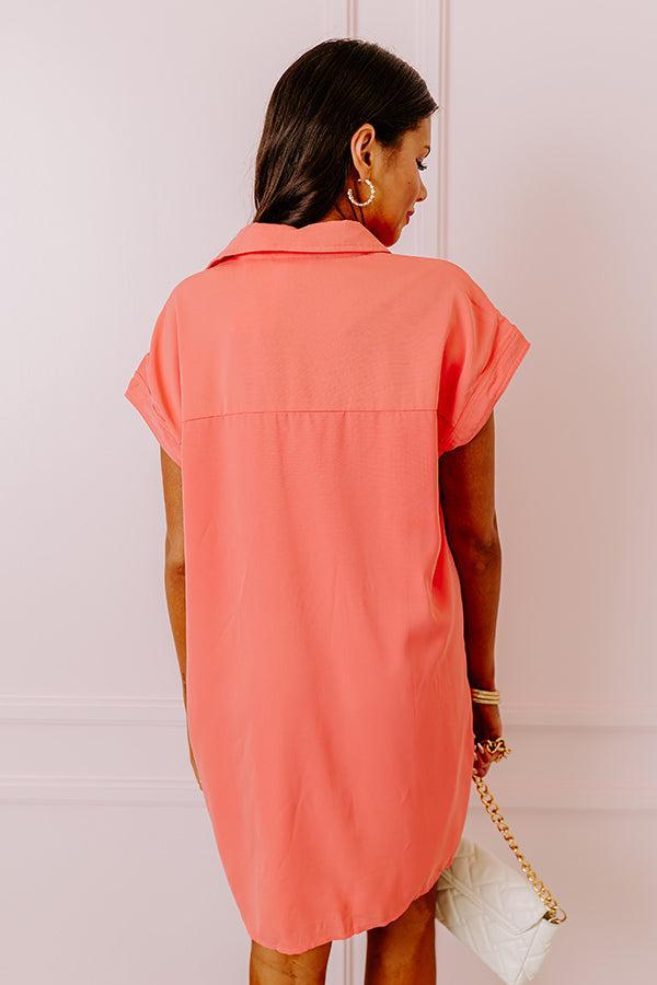 Effortless Radiance Shift Dress in Coral Product Image