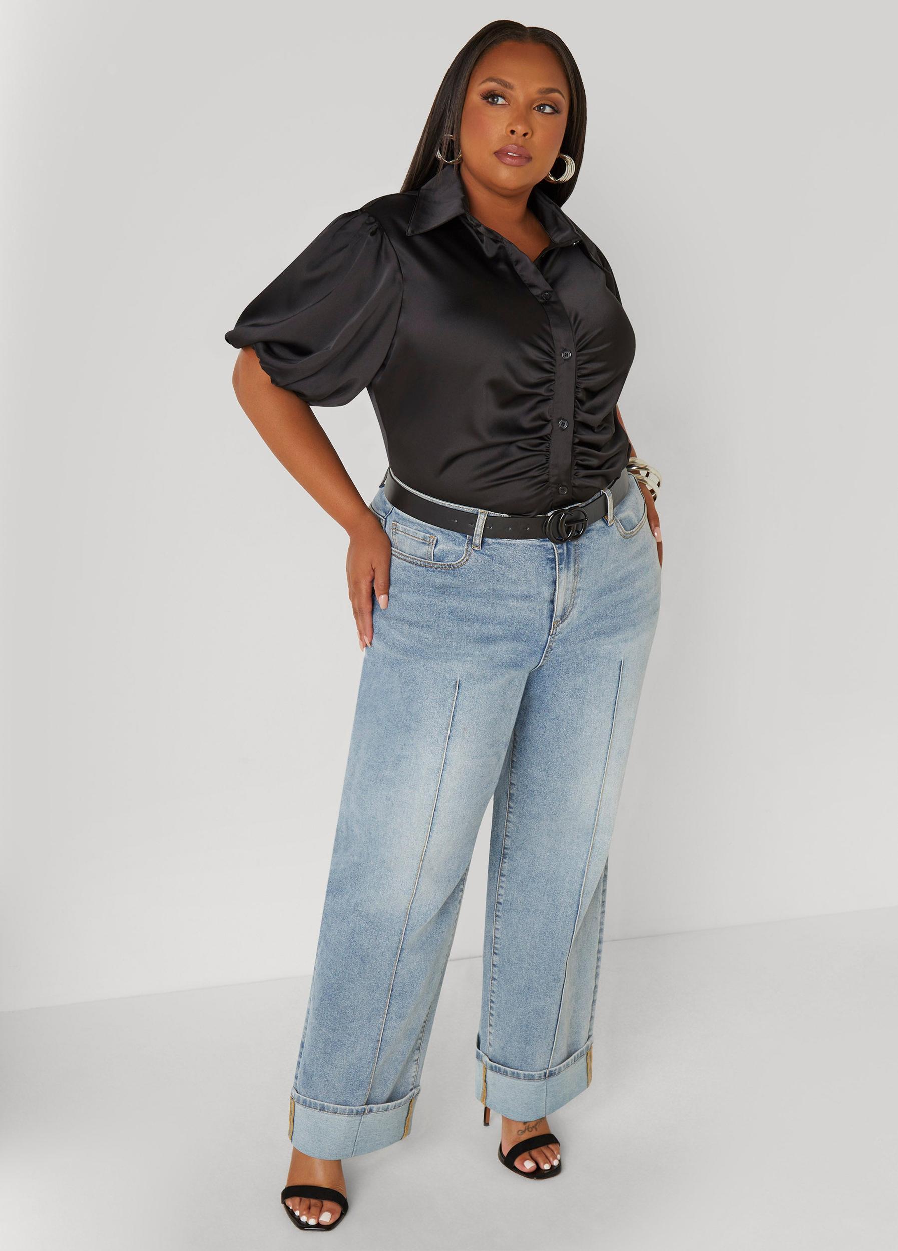 Ruched Satin Shirt Product Image