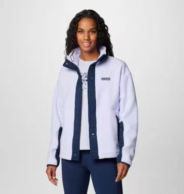 Women's Columbia Cloud Point Snap Front Fleece Jacket, Size: XXL, Stone Green Product Image