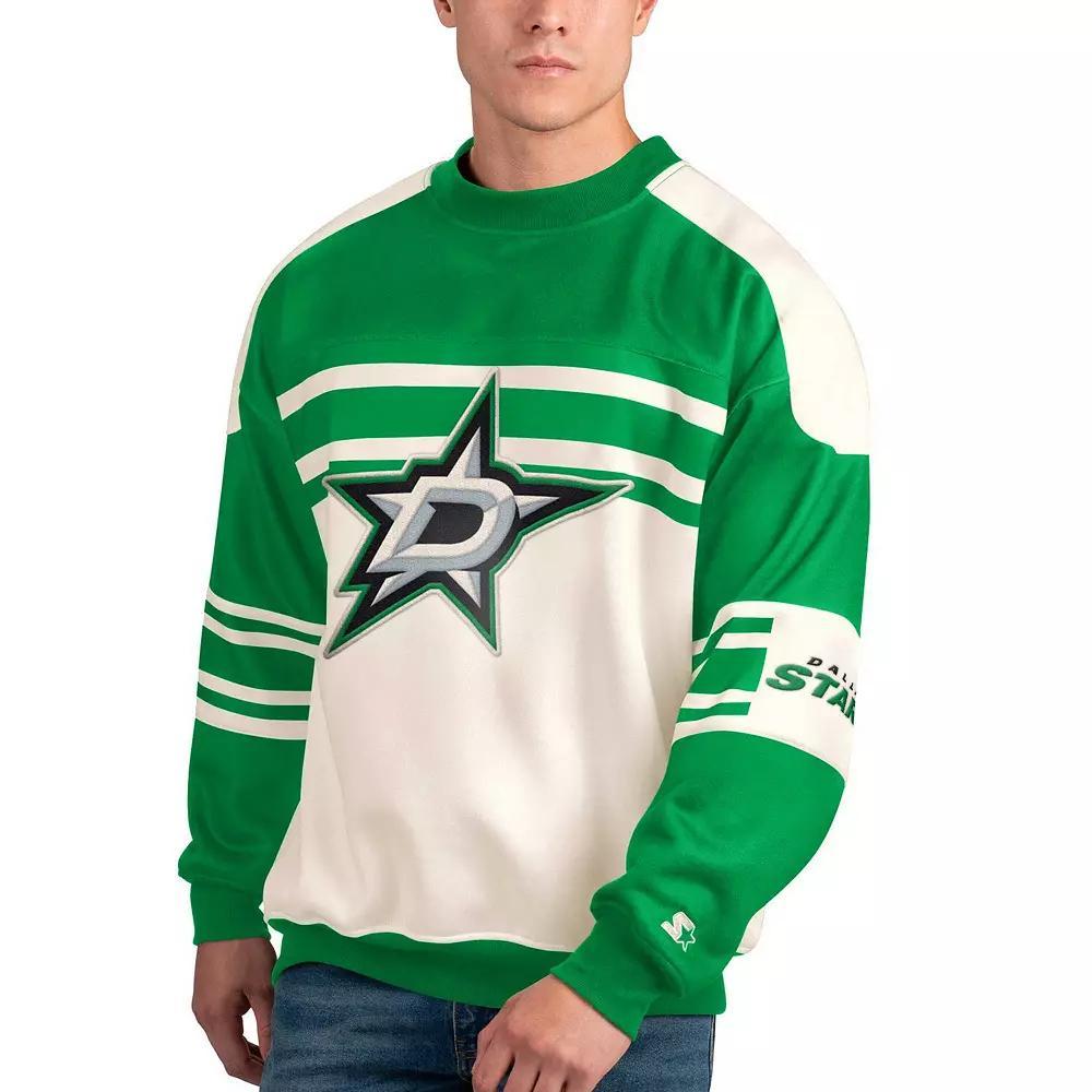Men's Starter White New York Islanders Defense Fleece Crewneck Pullover Sweatshirt, Size: 2XL, Isl White Product Image