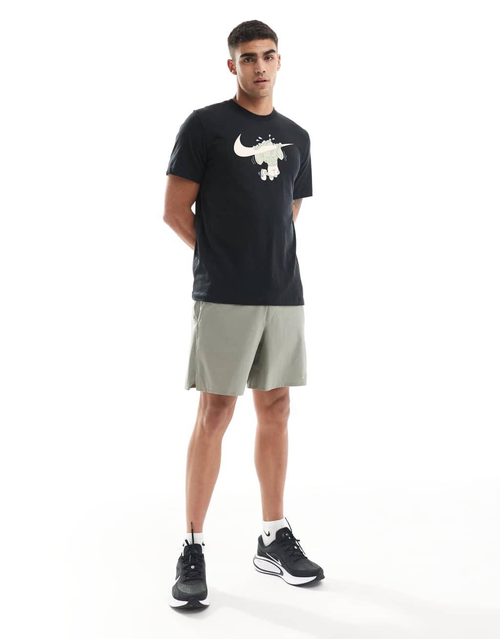 Nike Training Pull Up graphic T-shirt in black Product Image