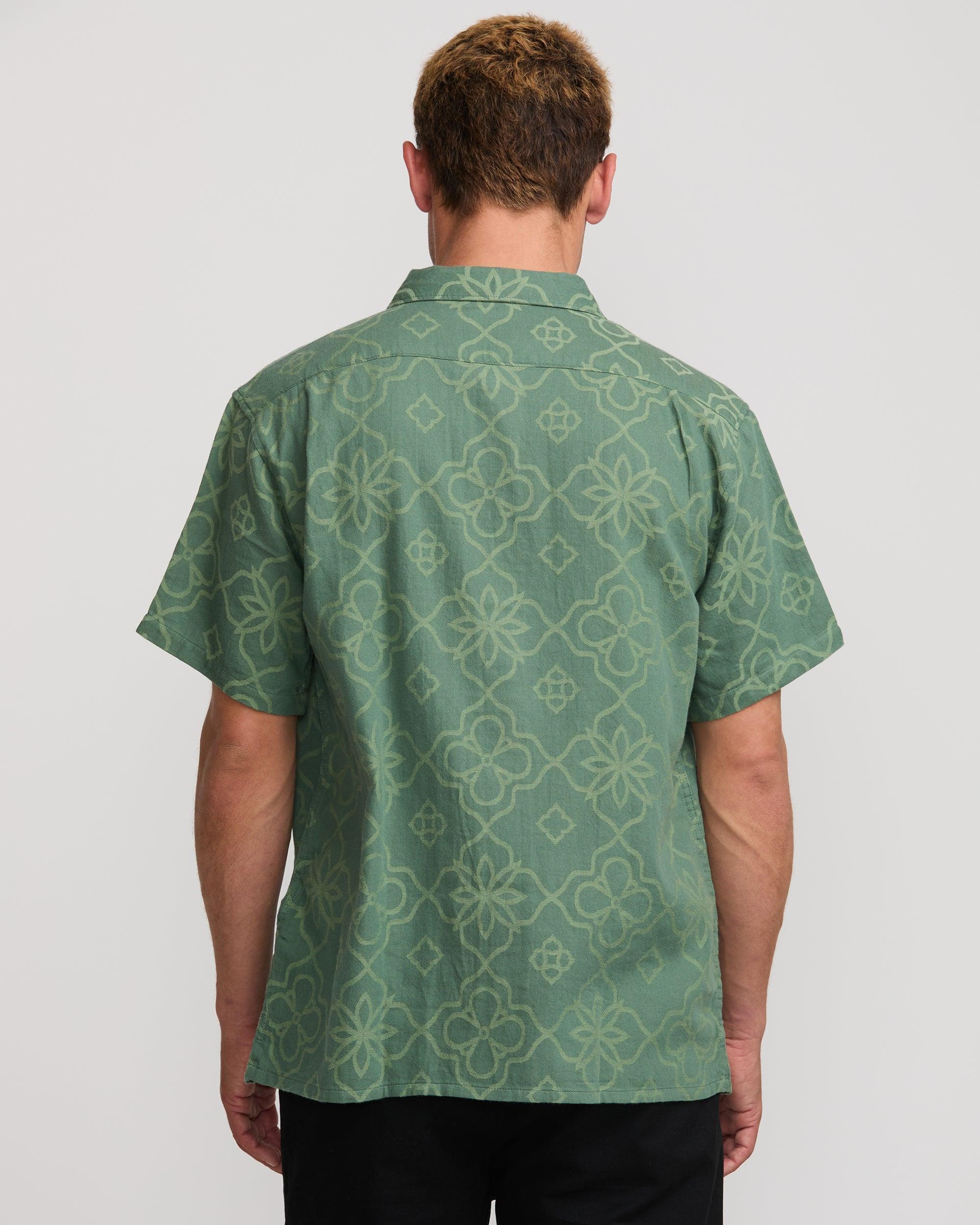 Sundays Jacquard Short Sleeve Shirt - Dark Slate Male Product Image