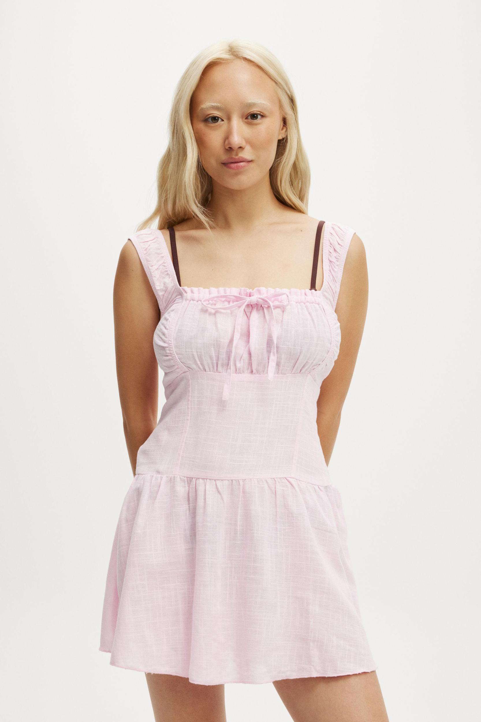Shirred Beach Mini Dress Product Image