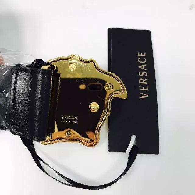 VERSACE La Medusa Leather Belt Man Belt Black Size 39.5 Calfskin Product Image