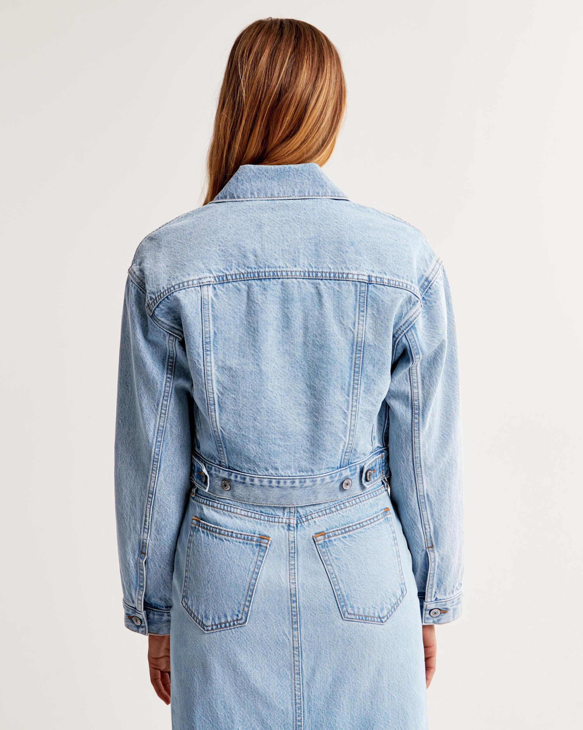 Cropped Denim Trucker Jacket Product Image