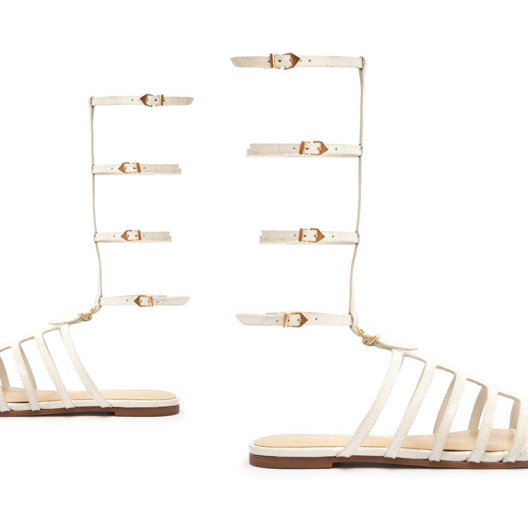 Hayden Crocodile-Embossed Leather Sandal Product Image