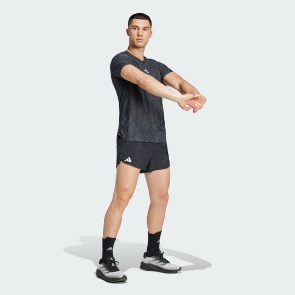adidas Ultimate Running Engineered CLIMACOOL+ Tee Silver Green 2XL Mens Product Image