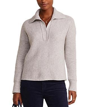 Vineyard Vines Textured Rib Polo Sweater (Light Heather) Women's Clothing Product Image