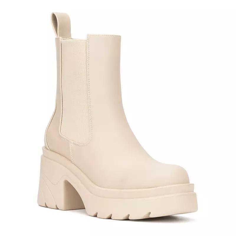 New York & Company Tessa Heeled Ankle Boots, Women's, Size: 9, Ivory Product Image