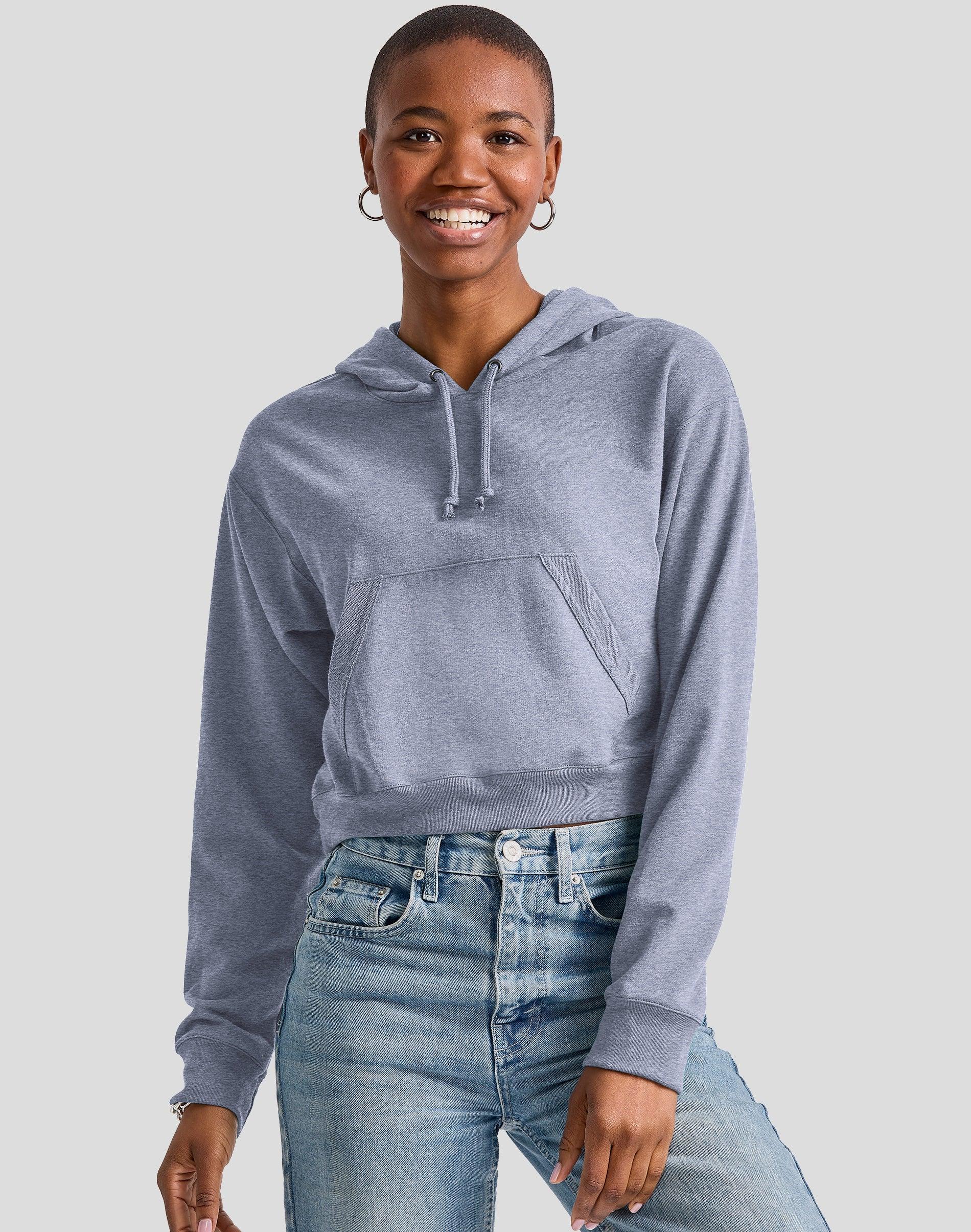 Womens Hanes Cropped Fleece Hoodie Product Image