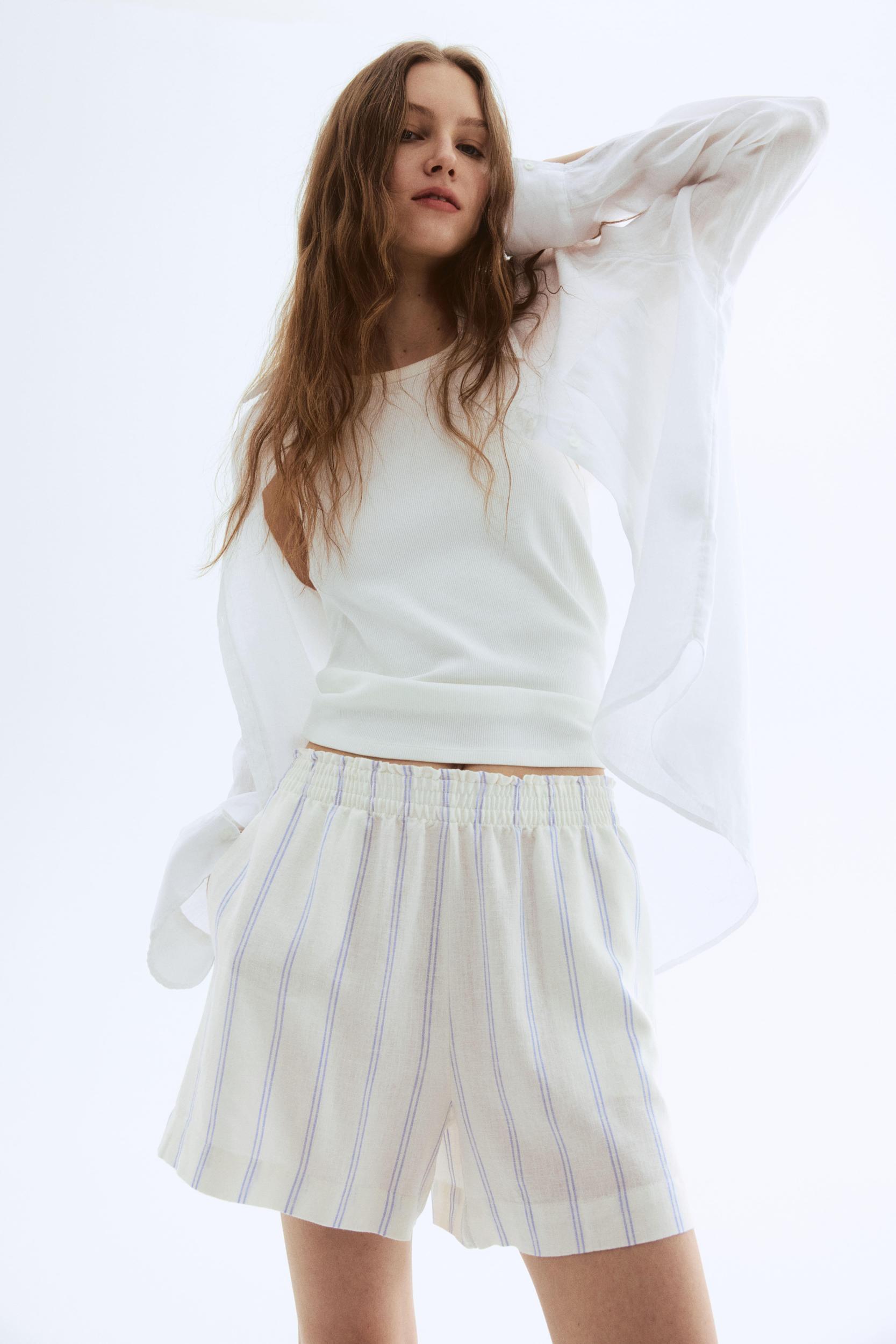 Linen-Blend Shorts Product Image