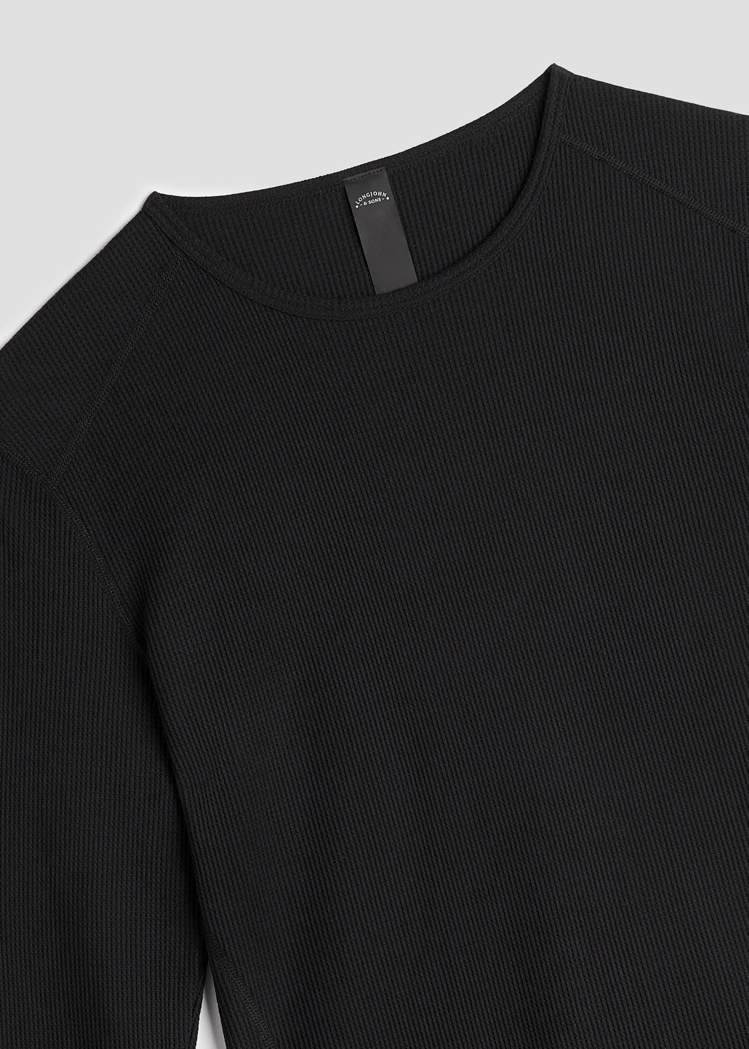 LJ&S Long Thermal Undershirt for Tall Men in Black Product Image