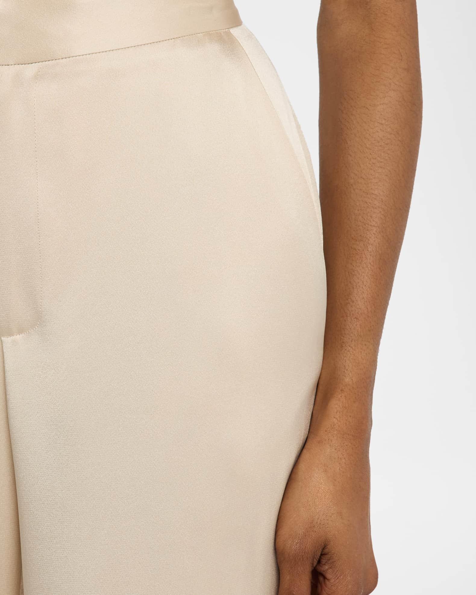 High-Rise Doublefsce Satin Wide-Leg Trousers Product Image