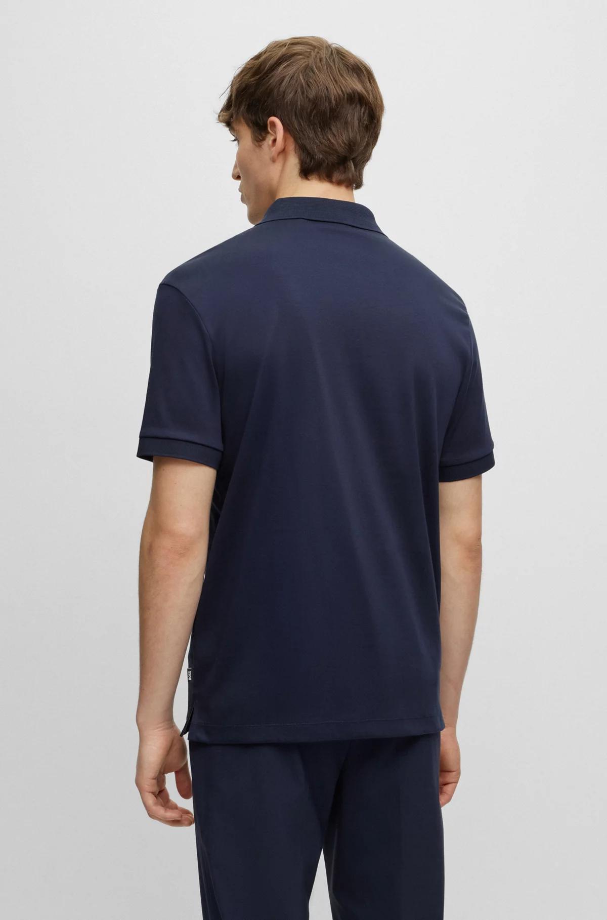 BOSS PARLAY COTTON-JERSEY POLO SHIRT WITH LOGO BADGE Male Product Image