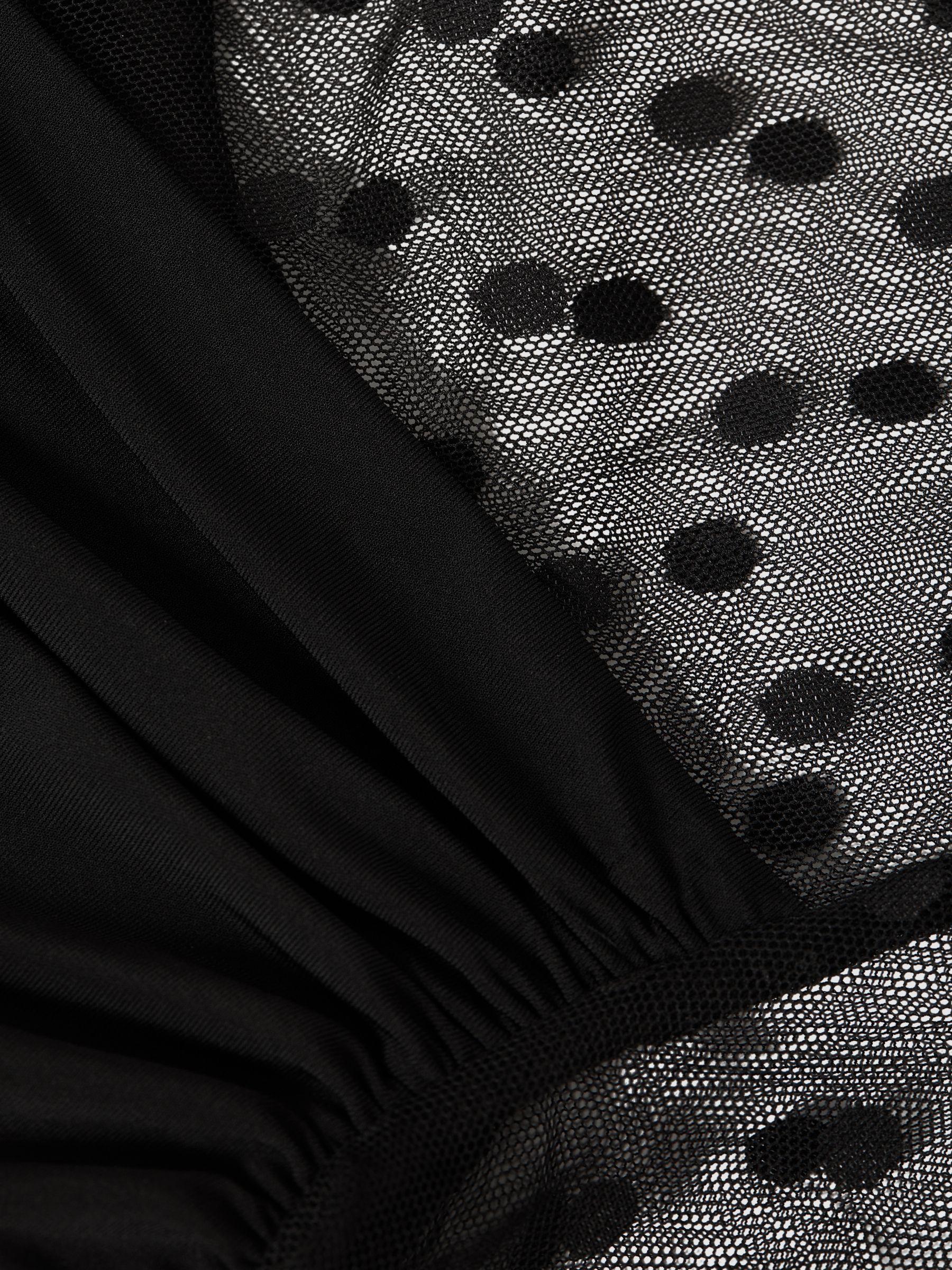Halston Polka Dot Mini Dress in Black Product Image
