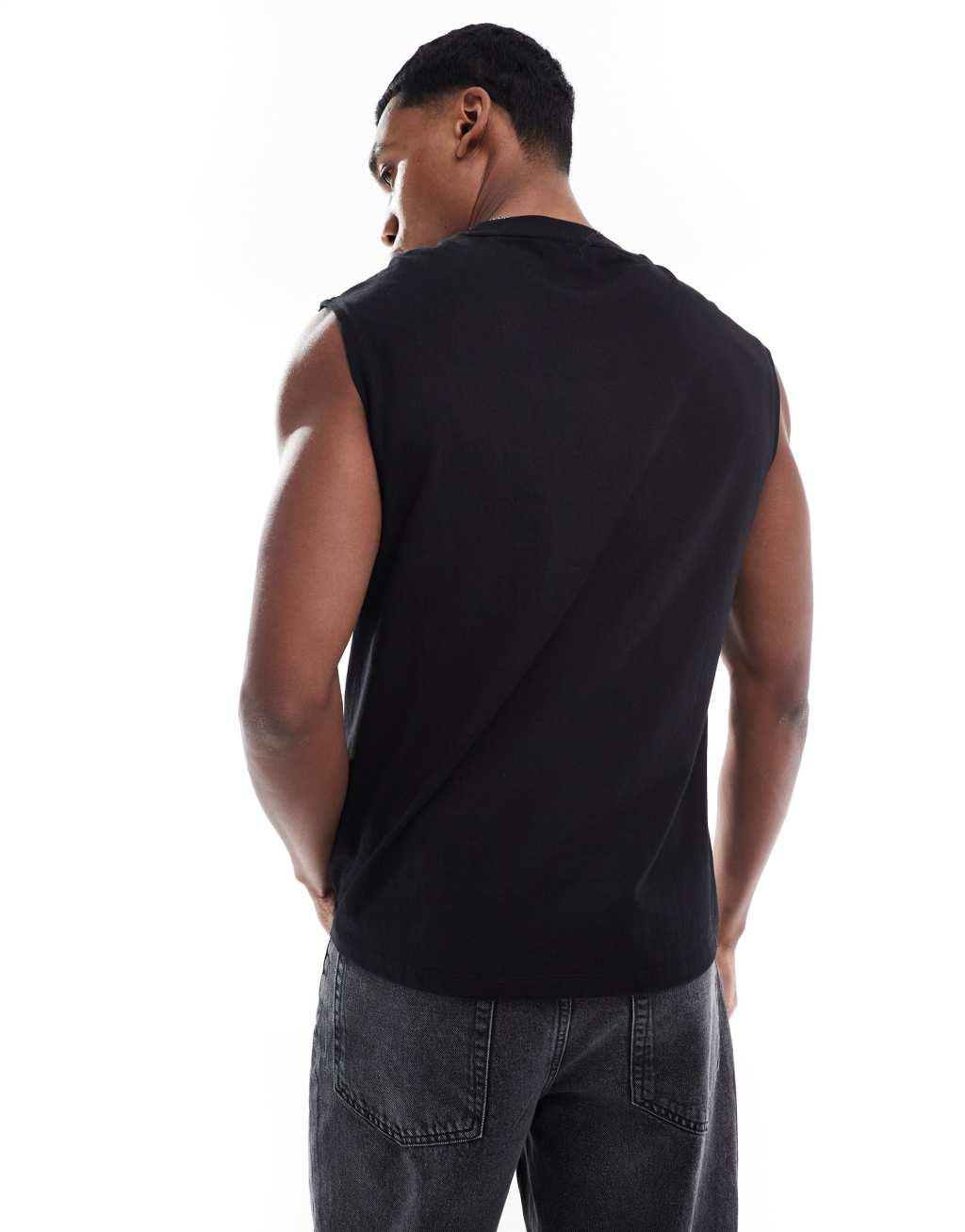 Bershka worker tank top in black Product Image