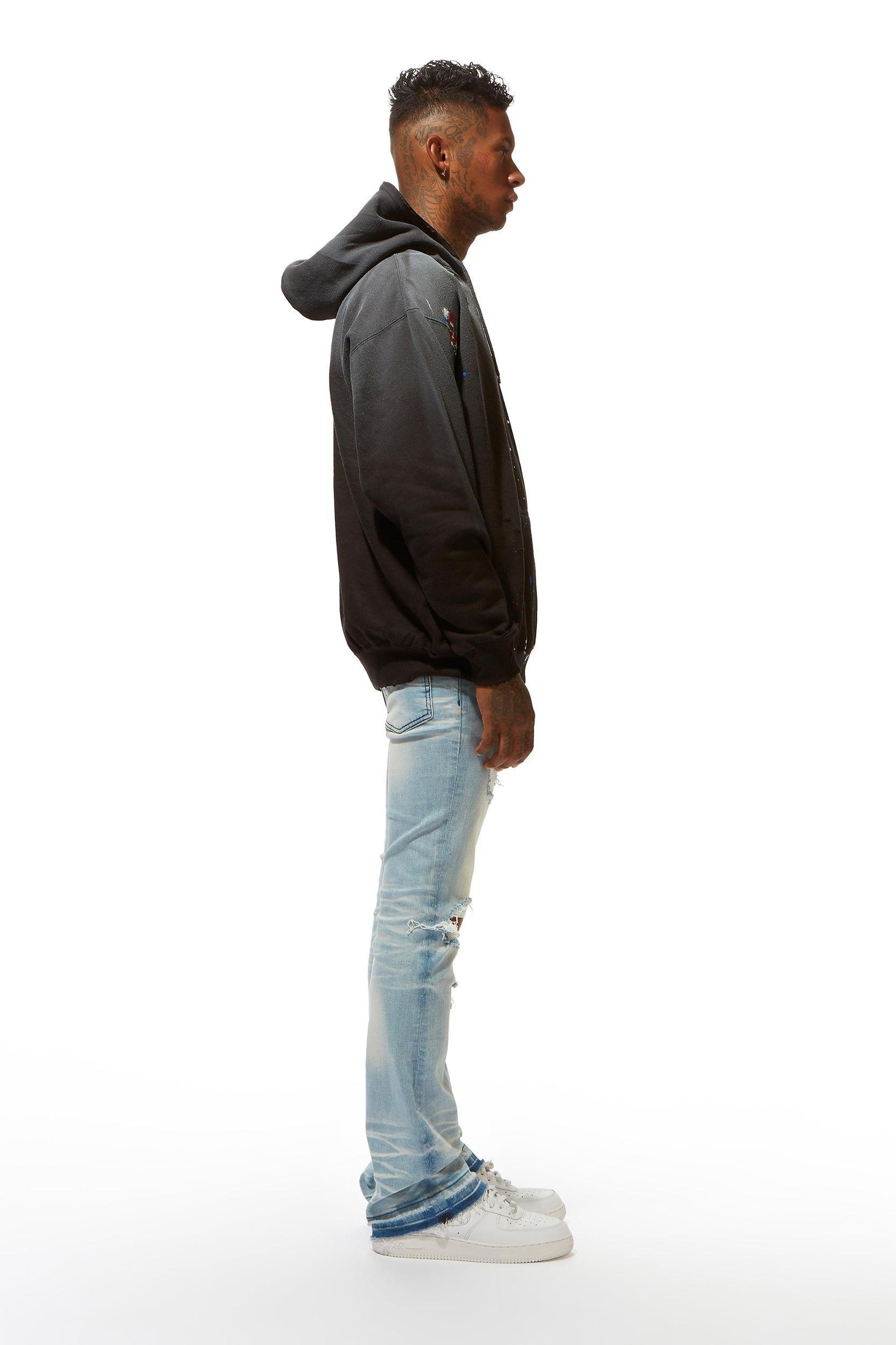 Rockstar Art Dist. Black Graphic Hoodie Male Product Image